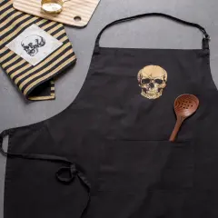 DII Gold Skull Chef Apron