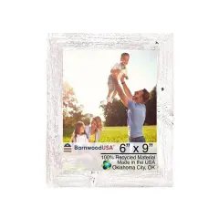 Rustic Farmhouse Standard 6 in. x 9 in. Tabletop Reclaimed Wood Picture Frame White