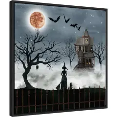 Harvest Moon I by Grace Popp 22-in. W x 22-in. H. Canvas Wall Art Print Framed in Black