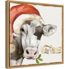Christmas Cow by PI Studio Canvas Wall Art Print Framed