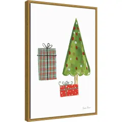 North Pole Pals III by Farida Zaman 16-in. W x 23-in. H. Canvas Wall Art Print Framed in Gold