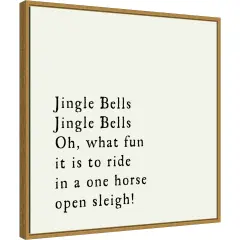 Jingle Bells by Amanti Art Portfolio 22-in. W x 22-in. H. Canvas Wall Art Print Framed in Gold