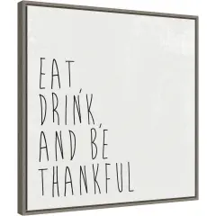 Give Thanks II by Wild Apple Portfolio 22-in. W x 22-in. H. Canvas Wall Art Print Framed in Grey