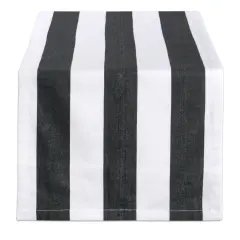 DII Black/White Dobby Stripe Table Runner