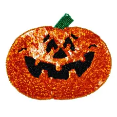 Jonathan Pumpkin Beaded Sequin Applique/Patch 6" x 5" Multi Colors