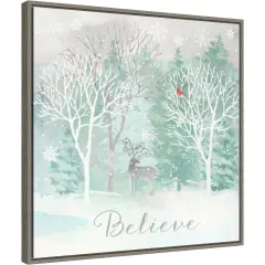 Peace on Earth Silver I by Cynthia Coulter 22-in. W x 22-in. H. Canvas Wall Art Print Framed in Grey