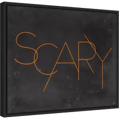 Haunted V Scary by Jess Aiken 20-in. W x 16-in. H. Canvas Wall Art Print Framed in Black