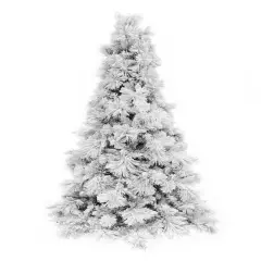 Perfect Holiday 7.5' Slim Snow Flocked Atka Christmas Tree