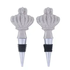 DII Silver Eiffel Tower & Fleur Del Lis Bottle Stopper (Set of 2)