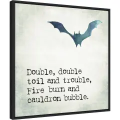 Double Double Bat by Amanti Art Portfolio 22-in. W x 22-in. H. Canvas Wall Art Print Framed in Black
