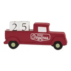 DII Christmas Tree Truck Tabletop Block Calendar