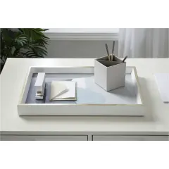 Amanti Art Decorative Wood Tray 13"x19" featuring 'Facade' by Urban Road by Urban Road Framed Art Print