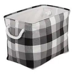 DII Polyester Bin Tri Color Black Rectangle Medium 16"x10"x12"