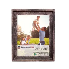 Rustic Farmhouse Signature Series 24 in. x 36 in. Reclaimed Wood Picture Frame Black