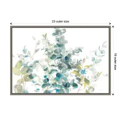 Eucalyptus I White Crop by Danhui Nai Canvas Wall Art Print Framed Grey