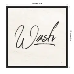 Laundry Script I by Jess Aiken Canvas Wall Art Print Framed Black