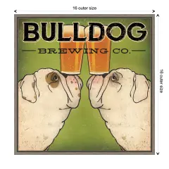 Bulldog Brewing by Ryan Fowler Canvas Wall Art Print Framed Grey