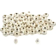50 Corrugated Saucer Beads Sterling Silver Beading Part