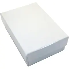 Cotton Filled Jewelry Gift Box White 3 1/4" (Only 1 Box)
