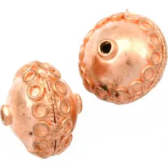 Fluted Bali Saucer Beads Copper Plated 17.5mm Approx 2
