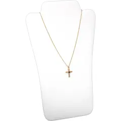 White Leather Necklace Easel Display Jewelry Case 12.5"