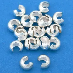 20 Sterling Silver Crimp Bead Covers Beading Parts 4mm