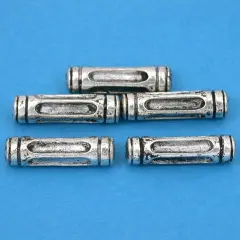 17g Bali Tube Beads Antq Silver Plt Round 23mm Approx 5