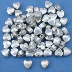 15g Heart Beads Silver Plated Beading 4mm Approx 70