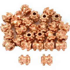 15g Dot Bali Tube Beads Copper Plated 6mm Approx 25