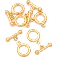 5 Sets Real Gold Plated Toggle Clasps Beading 9mm New