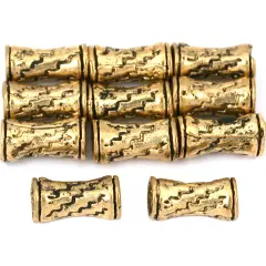 Tube Beads Antique Gold Plated Beading 11.5mm Approx 10