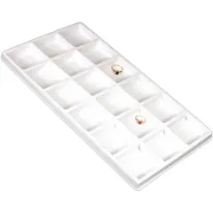 18 Slot Travel Tray White Jewelry Charm Watch Display