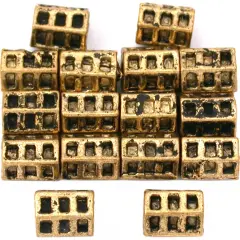Hexagon Tube Beads Antique Gold Plated 7mm Approx 16
