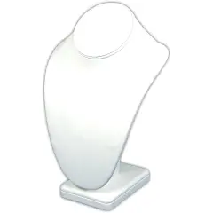 Necklace Bust Showcase White Leather Jewelry Display