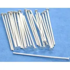 25 Head Pins Sterling Silver Jewelry Bead 21 Gauge 1"