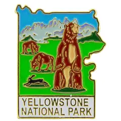 Yellowstone National Park Map Pin 1"