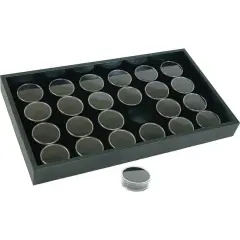 24 Gem Jars Black Foam Display Tray