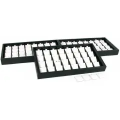 100 Puff Earring Card Display Black Showcase Tray