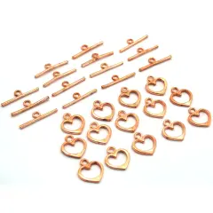 Bali Heart Toggle Clasp Copper Plated 15.5mm Approx 14