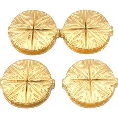 Fluted Star Disc Beads Gold Plate Round 19.5mm Approx 3