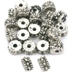 Bali Rondelle Spacer Bead Antq Silver Plt 4mm Approx 25