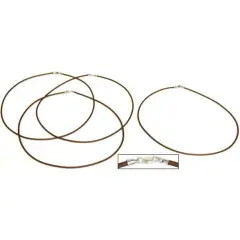 Rubber Cord Necklaces Brown 18" 4Pcs