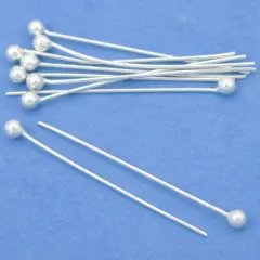 10 Sterling Silver Hat Pin Jewelry Head Pins 25 Ga 1"