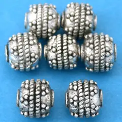 16g Bali Rope Round Bead Antq Silver Plt 8.5mm Approx 6