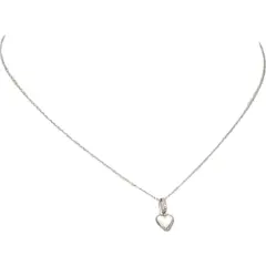 14K White Gold I Love You Charm 18" Chain Jewelry