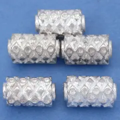 17g Bali Square Tube Beads Silver Plt 14mm Approx 5