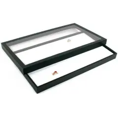 72 Slot White Ring Display & Acrylic Lid Travel Tray