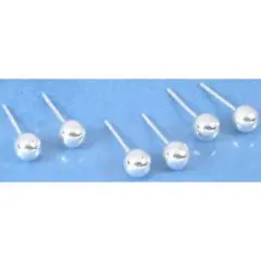 6 Sterling Silver Ball Stud Earrings 5mm