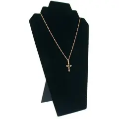 Black Velvet Padded 2 Tier Necklace Pendant Bust Showcase Display 12.5"
