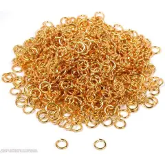 1000 Gold Plated Jump Rings Chains Connectors 19 Ga 6mm